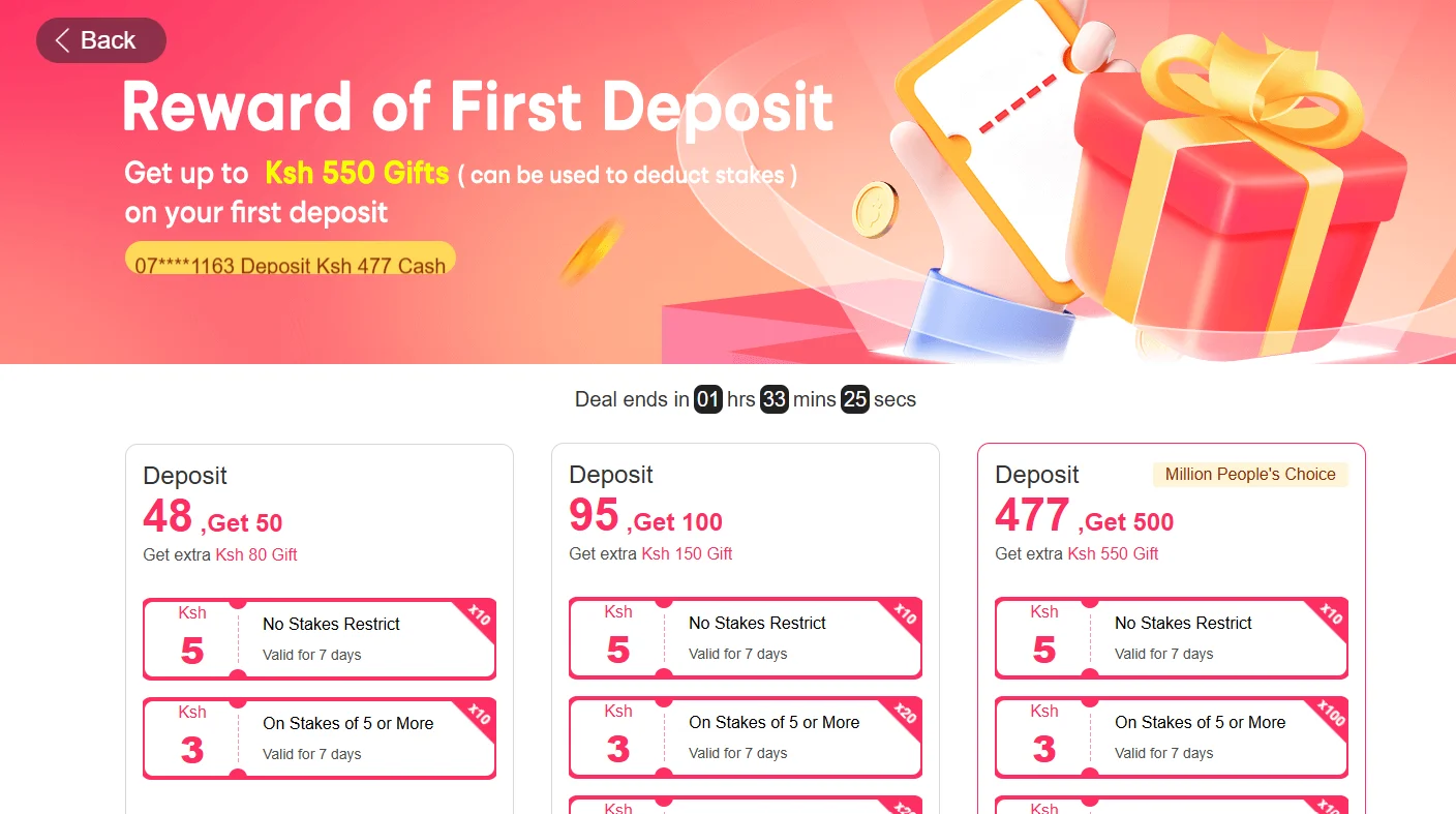 Details of GameMania's first deposit bonus options